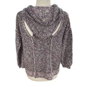 Svee NYC Oversized Peekaboo Cutout Back Hoodie Metallic Grunge Y2K Sweatshirt-M